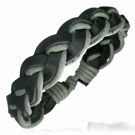 Bracelet homme cuir vert et noir