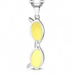 Pendentif homme lunettes soleil doré