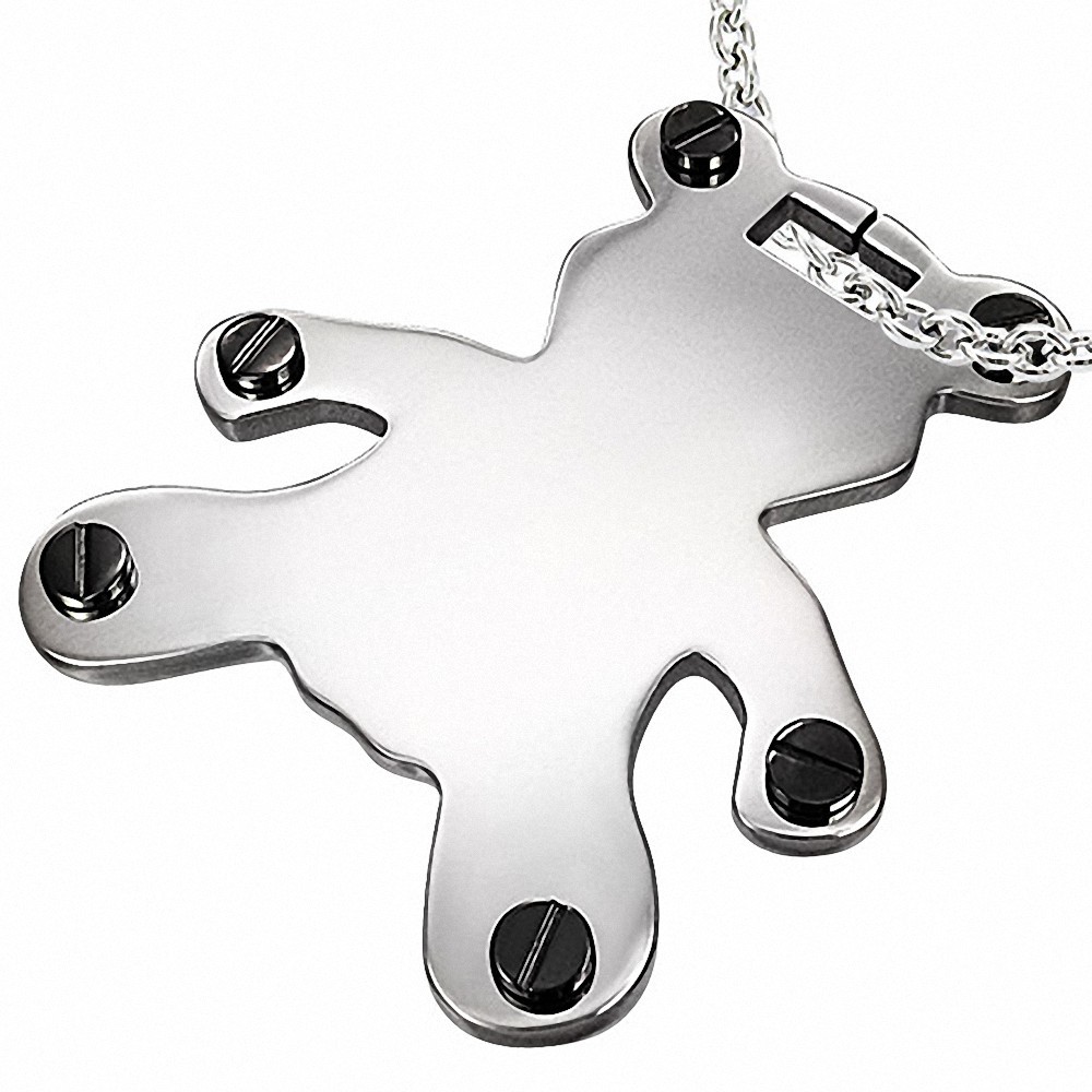 Pendentif homme ours argenté