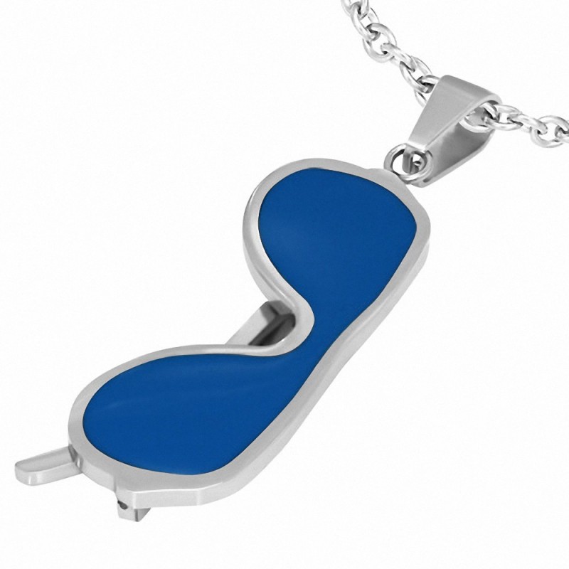 Pendentif homme lunettes soleil bleu royal