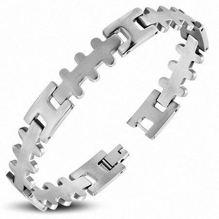 Bracelet homme acier géométrique