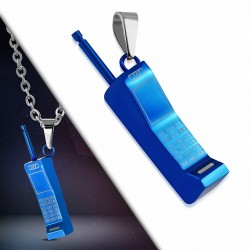 Pendentif homme téléphone mobile bleu