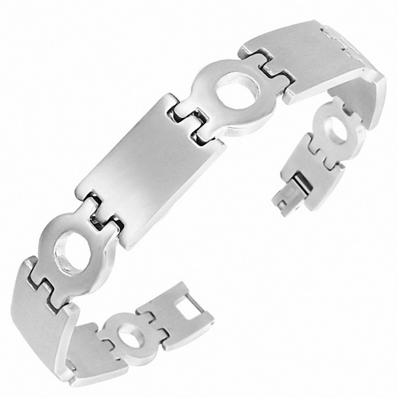 Bracelet homme acier cercles