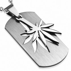 Pendentif homme plaque cannabis