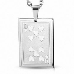 Pendentif homme carte 10 de coeur