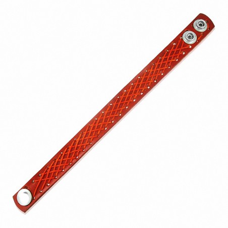 Bracelet homme cuir tissage croisé orange