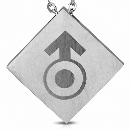 Pendentif carré symbole homme