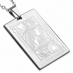 Pendentif homme carte Dame de coeur