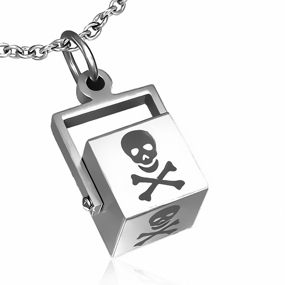 Pendentif homme cube crane de pirate