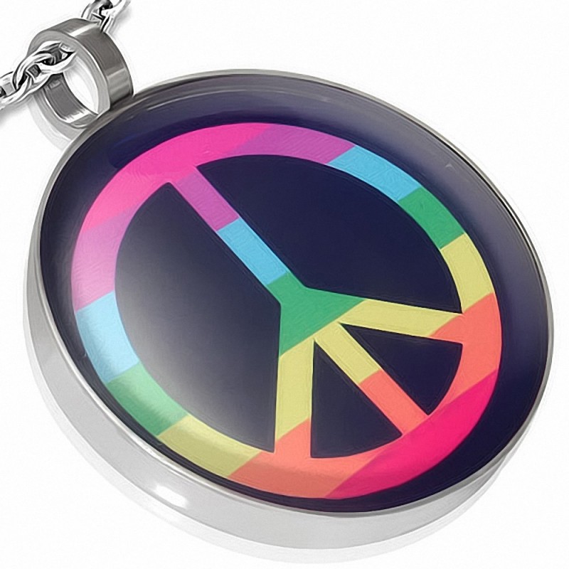 Pendentif homme peace rainbow