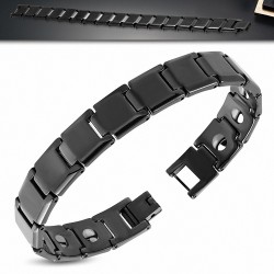 Bracelet homme céramique noire maillon carré