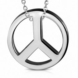 Pendentif homme acier peace