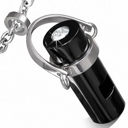 Pendentif homme cylindre noir