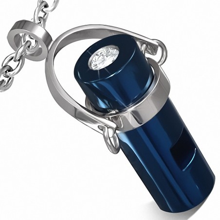 Pendentif homme cylindre bleu