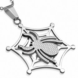 Pendentif homme araignée sur toile