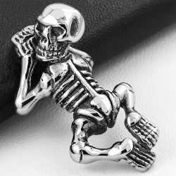 Pendentif homme biker squelette