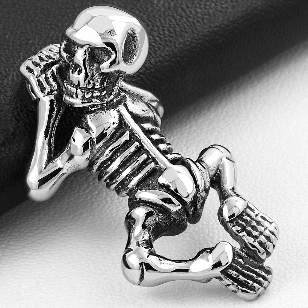 Pendentif homme biker squelette