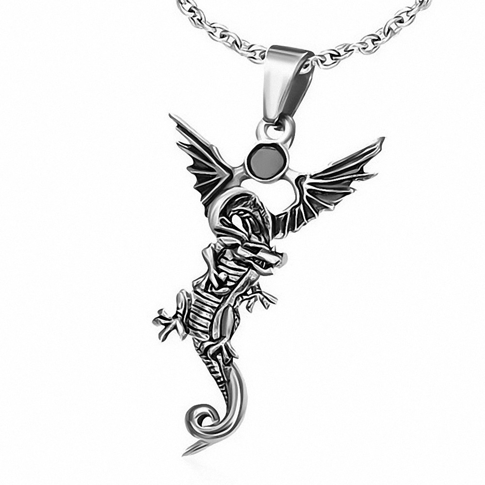 Pendentif homme biker zodiaque dragon chinois