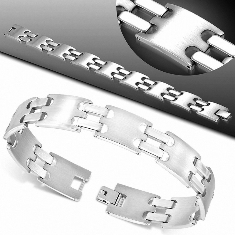 Bracelet hommes en acier finition matte