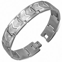 Bracelet homme acier flèches maille panthère