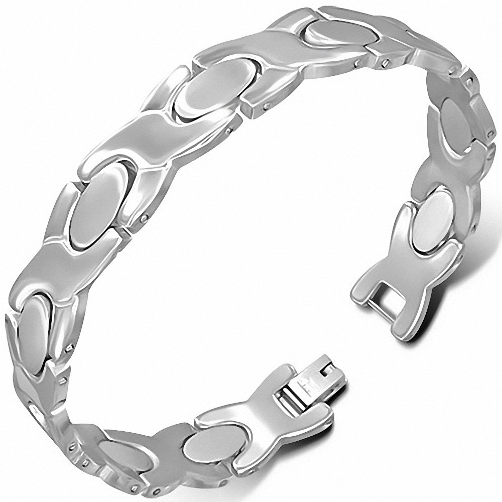 Bracelet homme acier maillons entrelacés