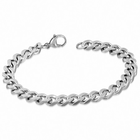 Bracelet homme acier maille cubaine largeur 8 mm