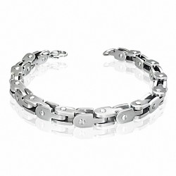 Bracelet homme acier liens géométriques