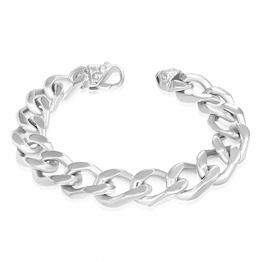 Bracelet homme acier maille cubaine largeur 15 mm