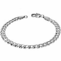 Bracelet homme acier maille cubaine largeur 6 mm