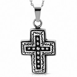 Pendentif homme croix latine spirales