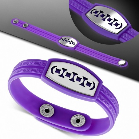 Bracelet homme watch caoutchouc violet géométrique