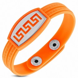 Bracelet homme watch caoutchouc orange  labyrinthe