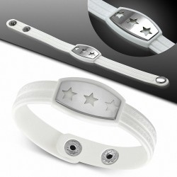 Bracelet homme watch caoutchouc blanc trois étoiles