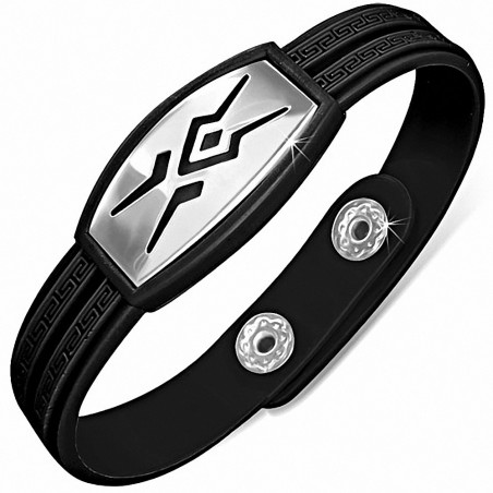 Bracelet homme watch caoutchouc noir  tribal