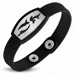 Bracelet homme watch caoutchouc noir symbole tribal