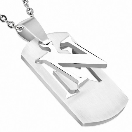 Pendentif homme plaque lettre N