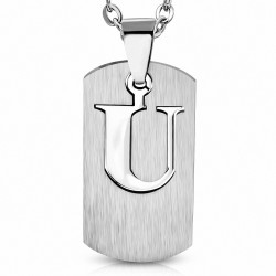 Pendentif homme plaque lettre U