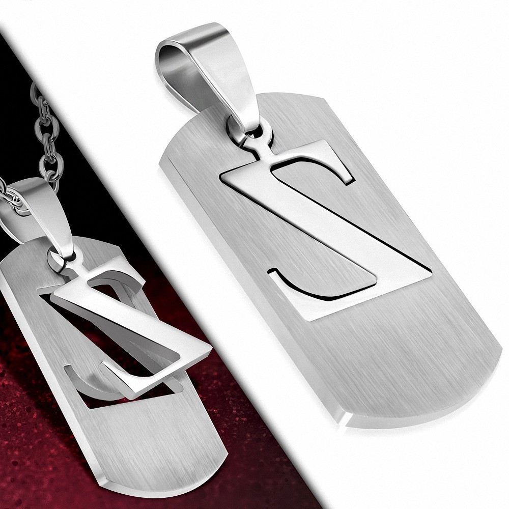 Pendentif homme plaque lettre Z