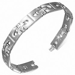 Bracelet pour hommes maillons en forme de croix finition matte