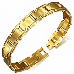 Bracelet pour hommes en acier doré maille panthère de 12