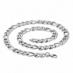 Chaine homme en acier maille figaro 60 cm x 11 mm