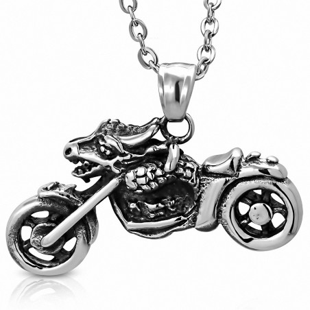 Pendentif homme biker moto dragon