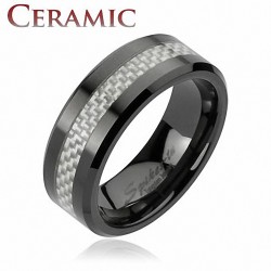 Bague homme céramique fibre...